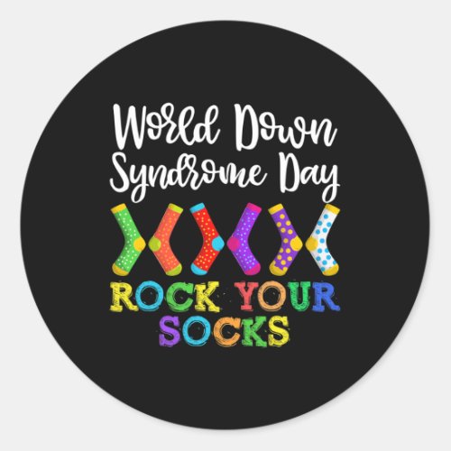 Rock Your Socks Kid Syndrome Awareness Warrior Sup Classic Round Sticker