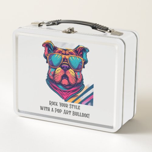 Rock Your Style with a Pop Art Bulldog Metal Lunch Box