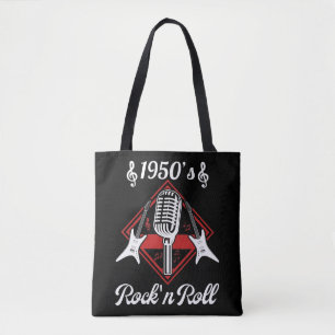 Rockabilly 50s Rock and Roll Music Tote Bag