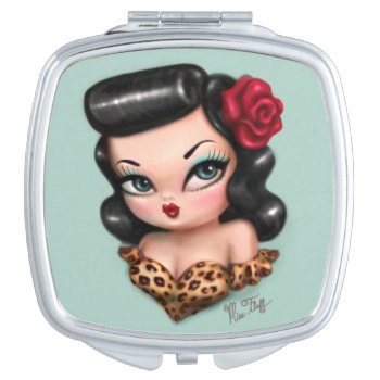 Rockabilly Baby Doll Compact Compact Mirror by FluffShop at Zazzle