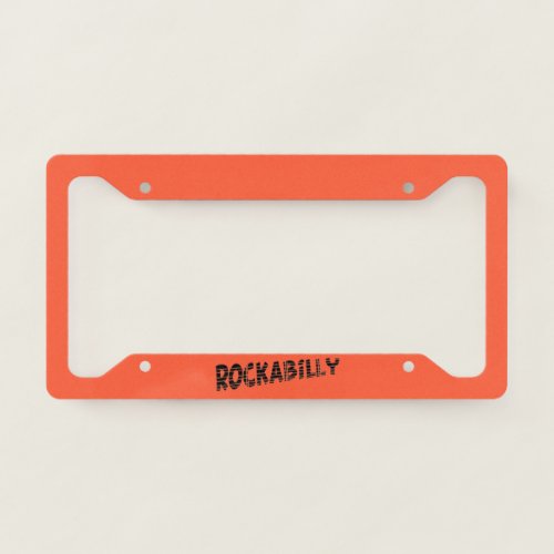 RockaBilly black orange license plate frame A