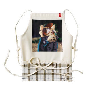 Rockabilly cat - biker cat - rocker cat - cute cat zazzle HEART apron