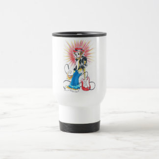 rockabilly cat in color travel mug