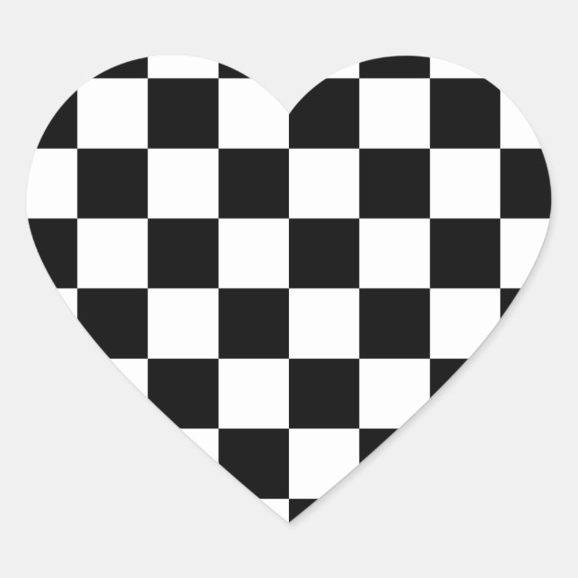 Rockabilly Checkerboard Heart Sticker (Front)
