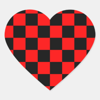 Rockabilly Checkerboard Heart Sticker
