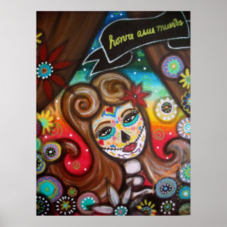 Rockabilly Day of the Dead by Prisarts Poster