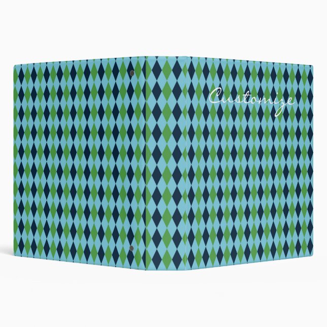 Rockabilly diamond plaid Thunder_Cove  3 Ring Binder (Background)