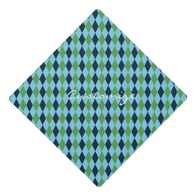 Rockabilly diamond plaid Thunder_Cove Graduation Cap Topper (Front)