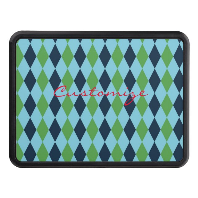 Rockabilly diamond plaid Thunder_Cove Hitch Cover (Front)