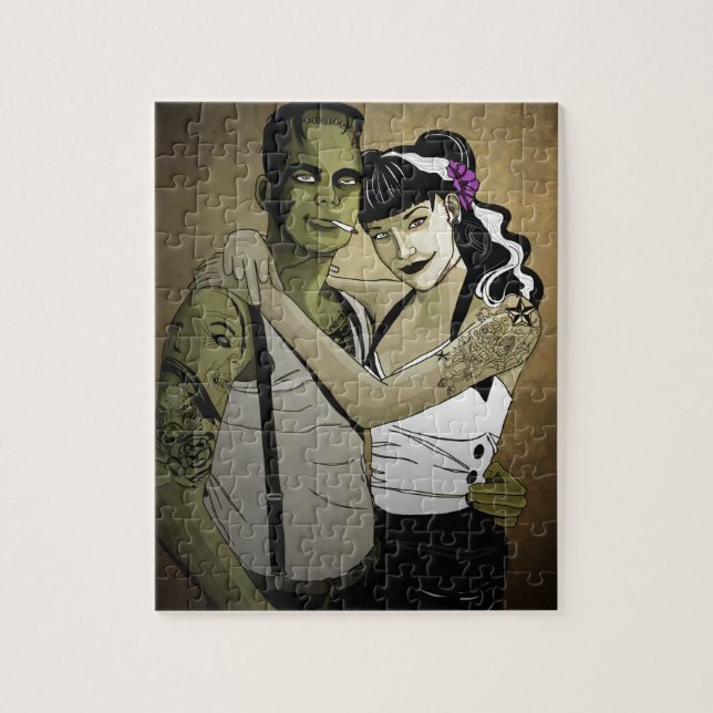 Rockabilly Frank and Bride Jigsaw Puzzle (Vertical)
