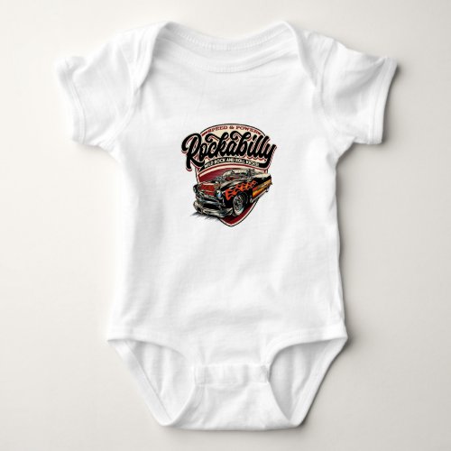 Rockabilly Hotrod Speed Flames _ pos Baby Bodysuit