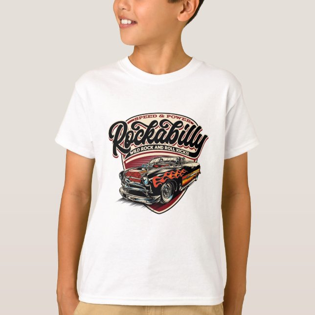Rockabilly Hotrod Speed Flames - pos T-Shirt (Front)