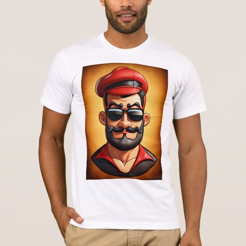 Rockabilly man 3D animation design tshirt 