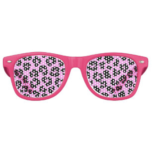 Rockabilly Pink Leopard Print Retro Sunglasses
