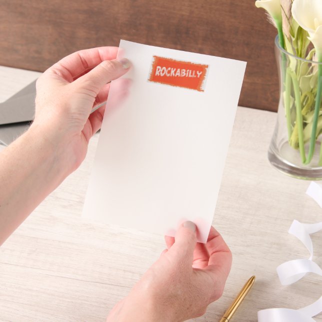 RockaBilly ripped white vellum papers Vellum Invitations (Handheld)