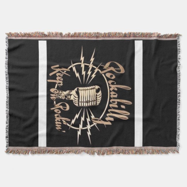rockabilly rockandroll throw blanket (Front)