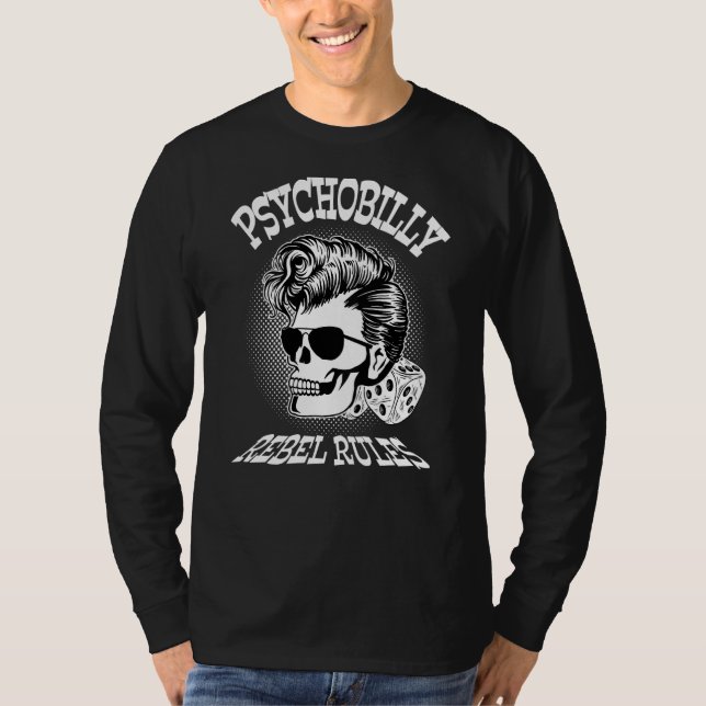 Rockabilly Skull Clothing Psychobilly Rocker Rock  T-Shirt (Front)