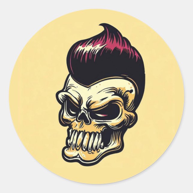 'ROCKABILLY SKULL' Sticker (Front)