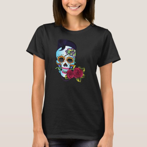 Rockabilly Skull T_Shirt