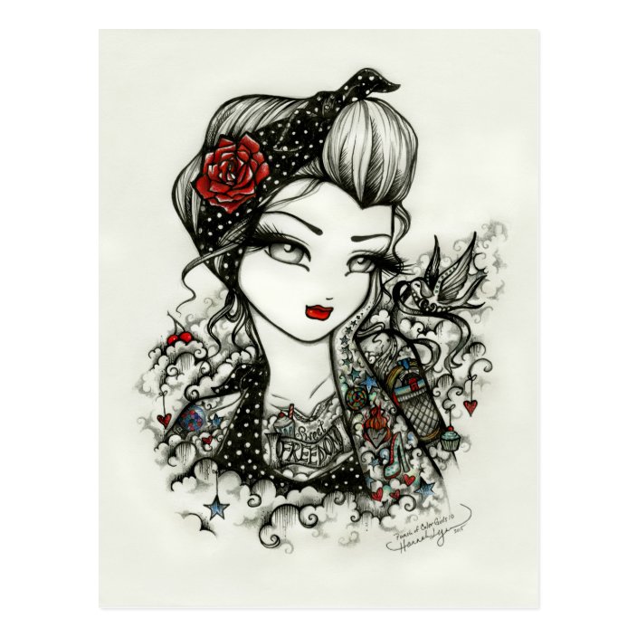rockabilly girl art