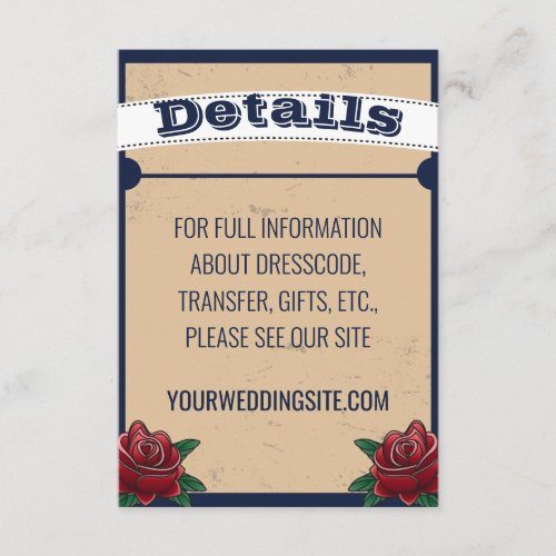 Rockabilly Tattoo Gothic Wedding Enclosure Card