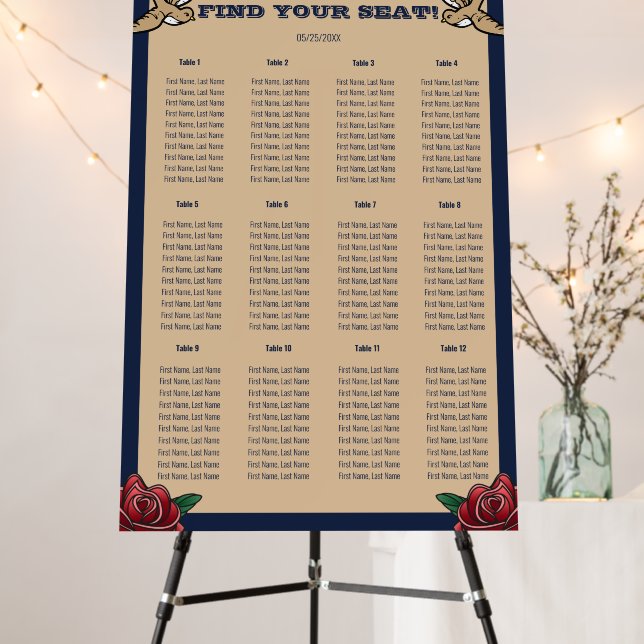 Rockabilly Tattoo Gothic Wedding Foam Board (In Situ (Stand))