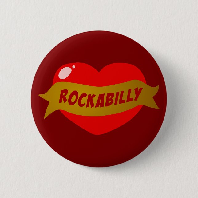 Rockabilly Tattoo Heart Button (Front)
