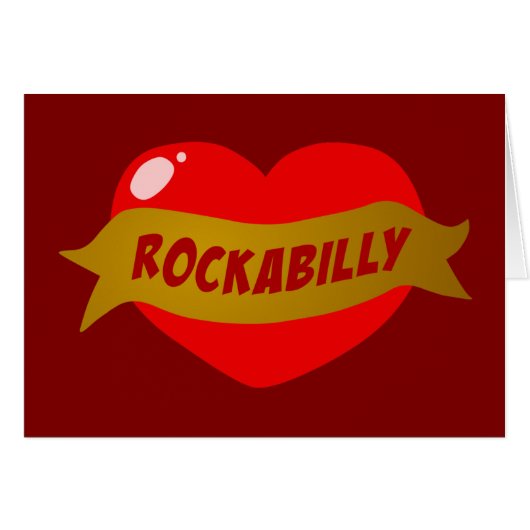 Rockabilly Tattoo Heart Cards (Front Horizontal)