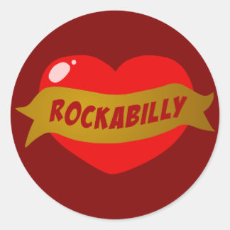 Rockabilly Tattoo Heart Classic Round Sticker