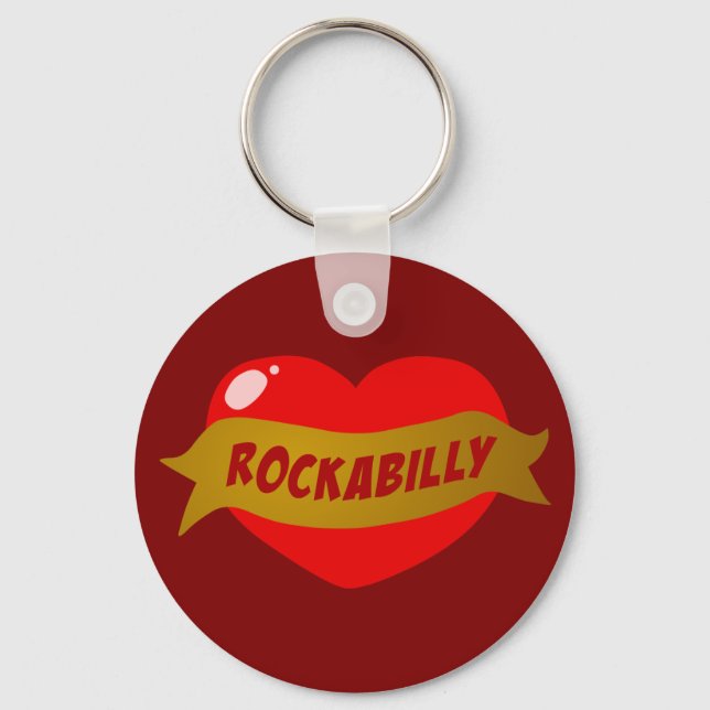 Rockabilly Tattoo Heart Keychain (Front)