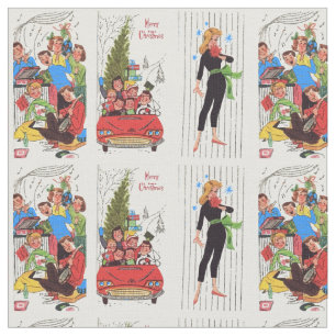 rockabilly vintage Christmas fabric