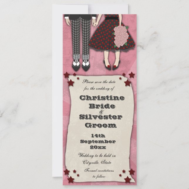 Rockabilly Wedding, 4x9.25 save the date (Front)