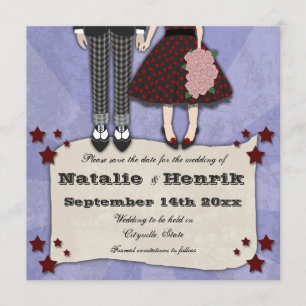 Rockabilly Wedding, 5.25x5.25 save the date