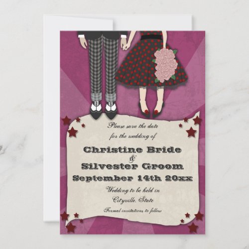 Rockabilly Wedding, 5x7 save the date