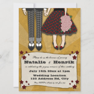 Rockabilly Wedding, 6.5x8.75 wedding Invitation