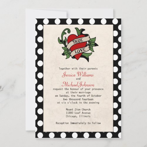 Rockabilly Wedding Custom Announcements