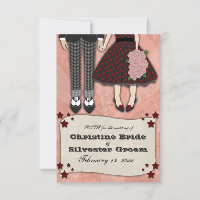 Rockabilly Wedding, rsvp (Front)