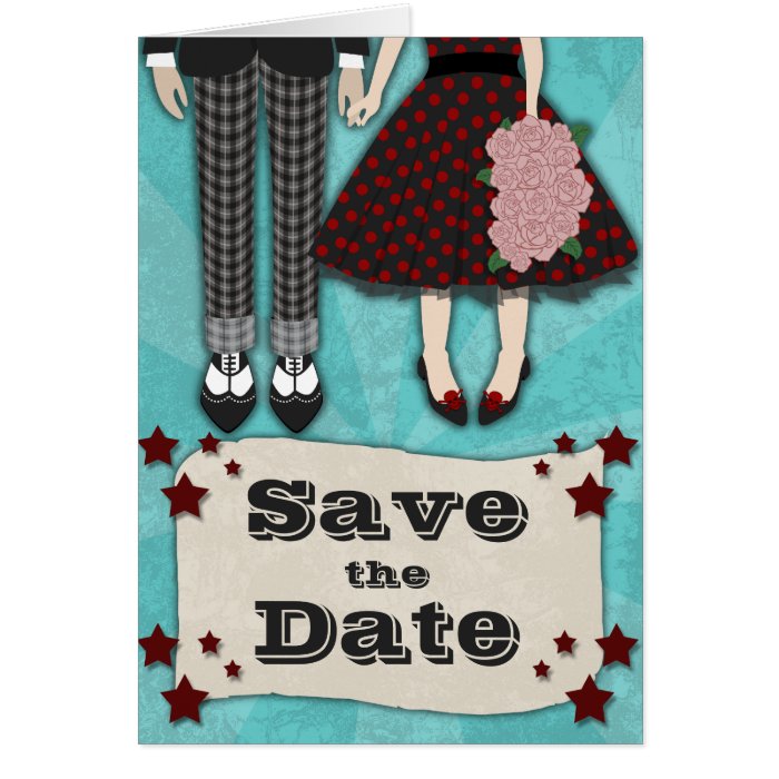 Rockabilly Wedding, save the date Greeting Card