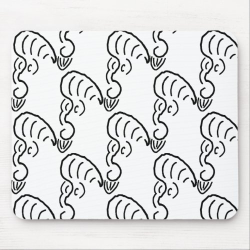 ROCKABILLY YELL BLACK LINE MOUSE PAD