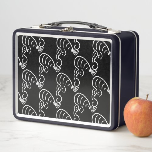 ROCKABILLY YELL WHITE LINE METAL LUNCH BOX