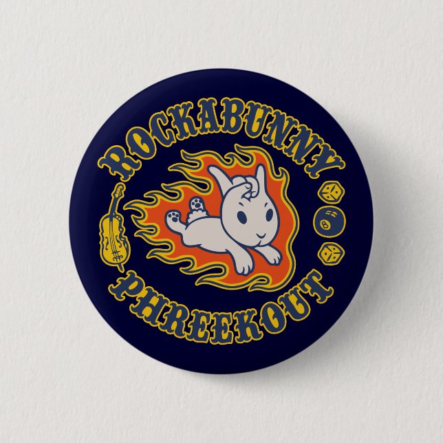 Rockabunny Phreekout Pinback Button (Front)