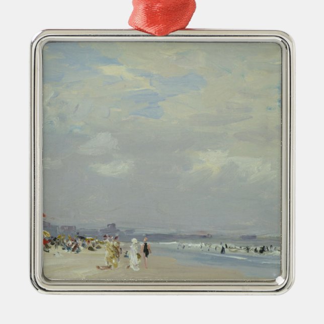 Rockaway Beach (New York) (by E.H. Potthast) Metal Ornament (Front)