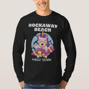ROCKAWAY BEACH NEW YORK Vintage Surf Retro Unicorn T-Shirt