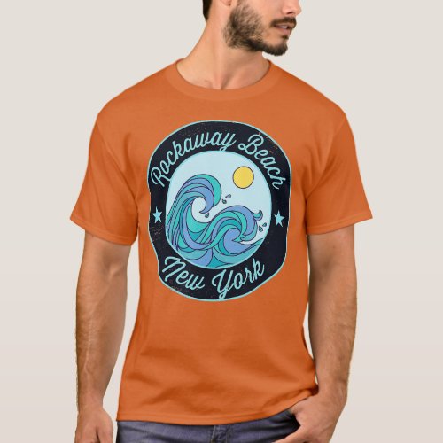 Rockaway Beach NY New York Souvenir Nautical Surfe T_Shirt