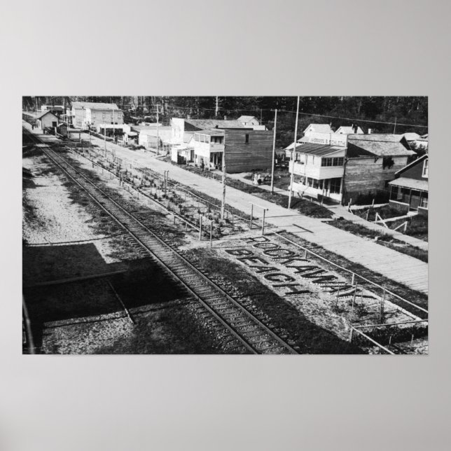 Rockaway, Oregon Beach and Main Street Photograp Poster (Front)