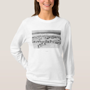 Rockaway, Oregon Beach Scene and Swimmers T-Shirt