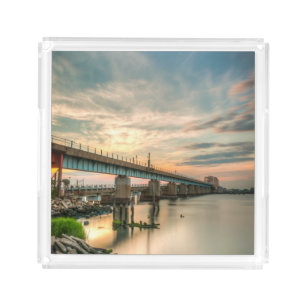 Rockaway Train Bridge Acrylic Tray