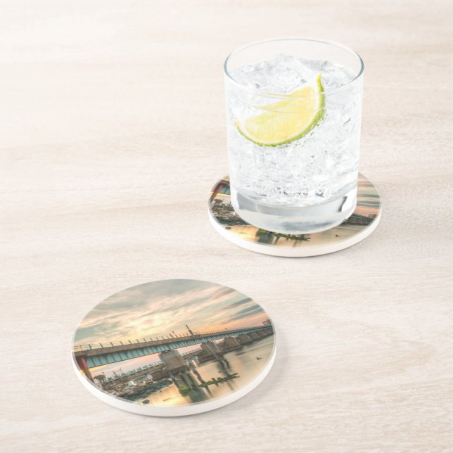 Rockaway Train Bridge Drink Coaster (Side)