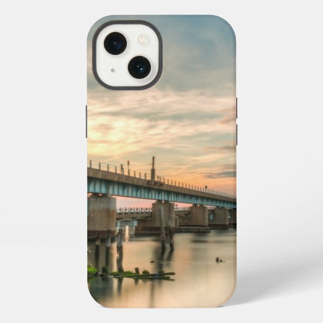 Rockaway Train Bridge Iphone Case (Back)