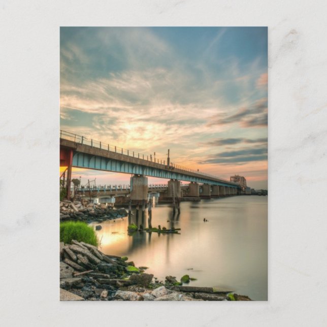 Rockaway Train Bridge Postcard (Front)
